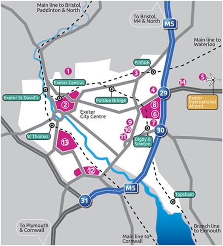 Key locations map