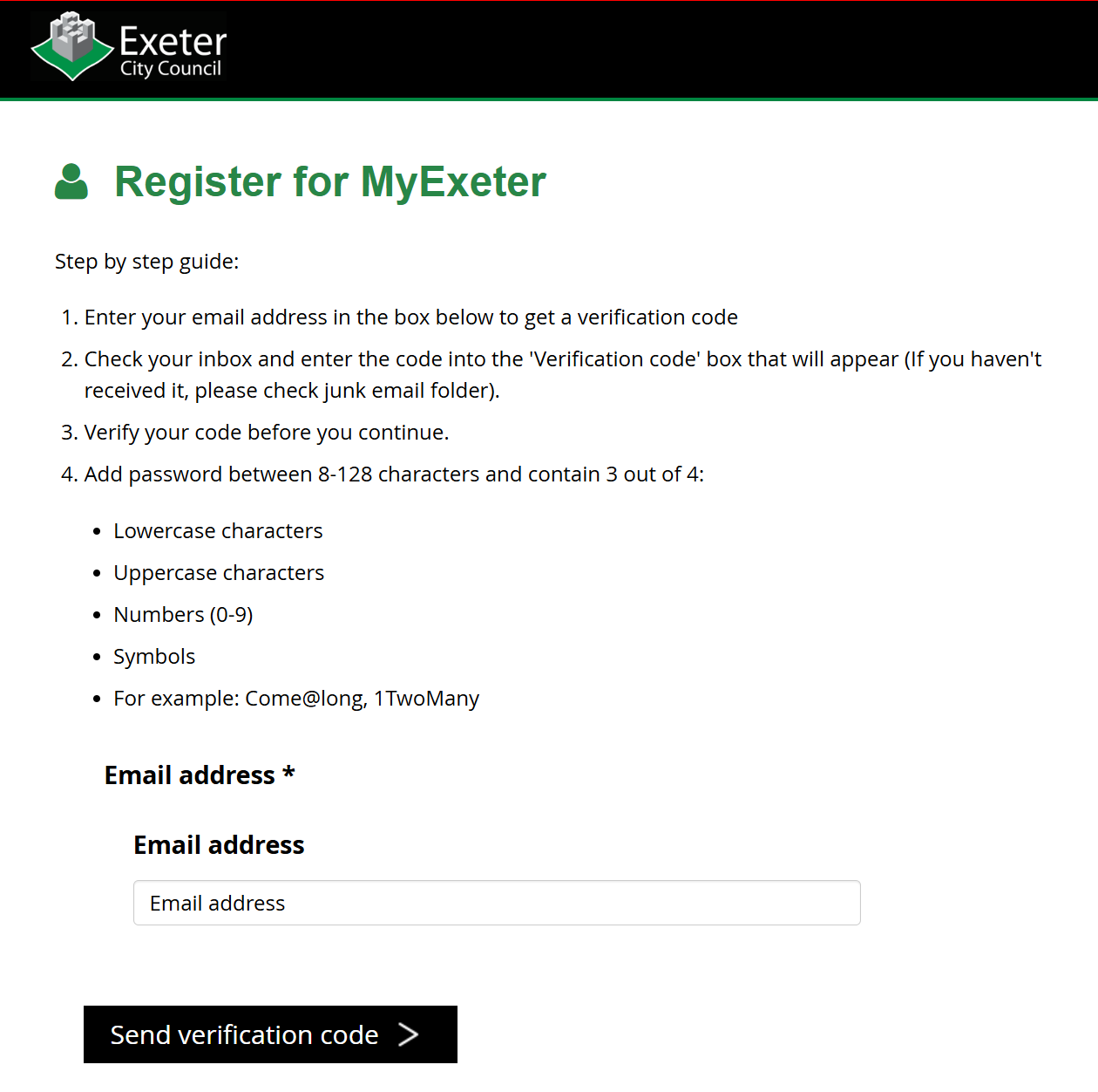 Registration page 1